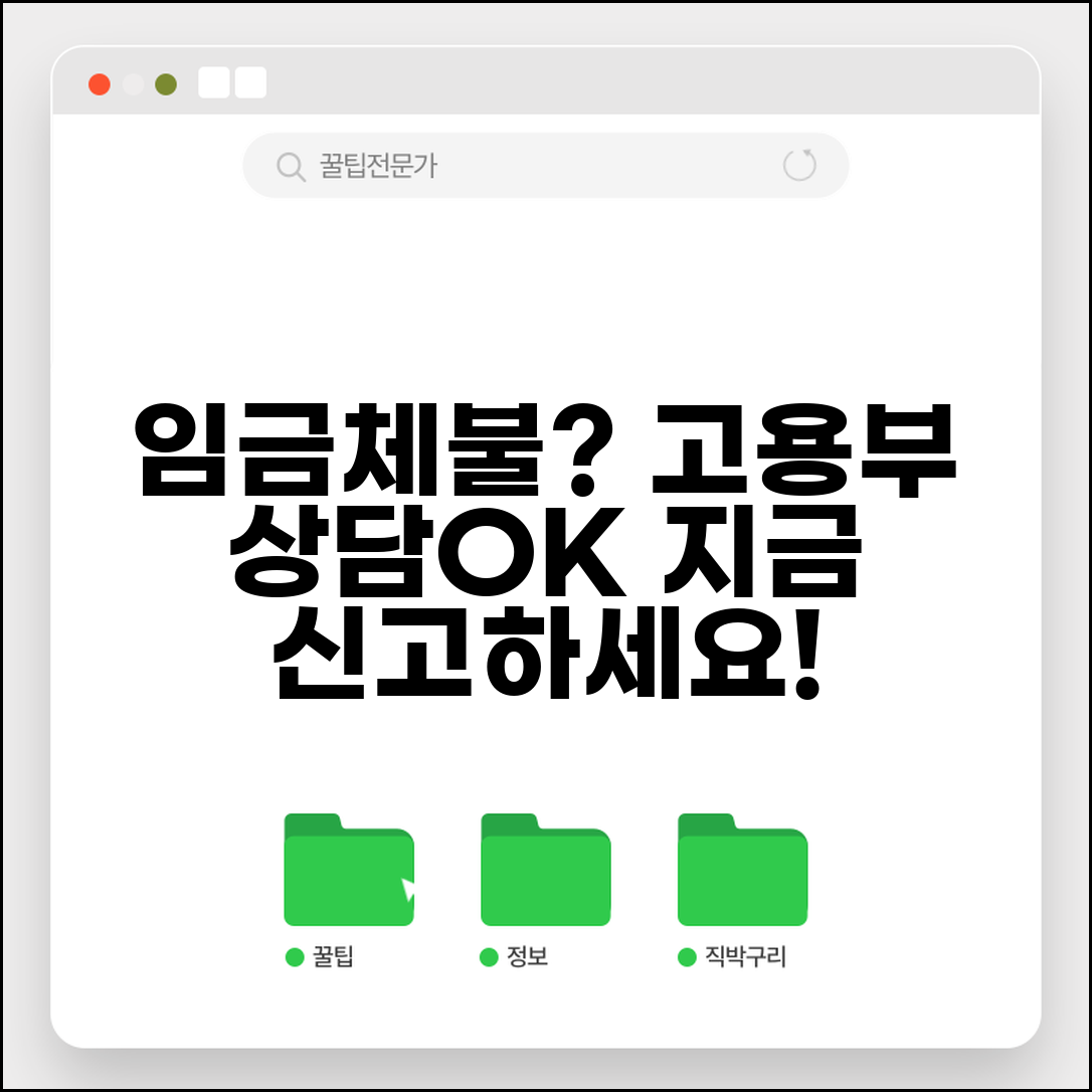 고용노동부 임금체불 상담 | 고용부 임금체불 신고 및 상담 서비스
