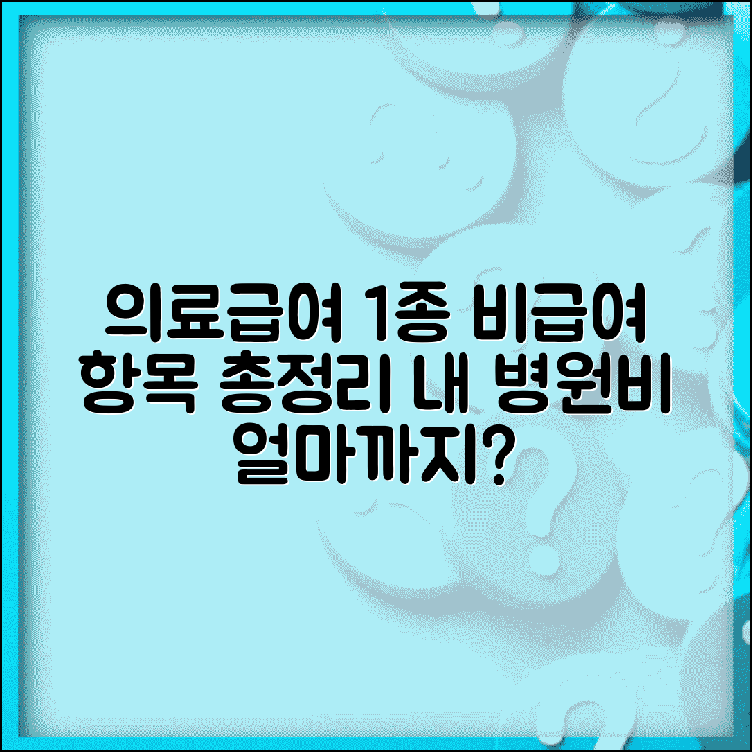 의료급여 1종 비급여 항목 | 1종 수급자 본인부담 의료비 범위