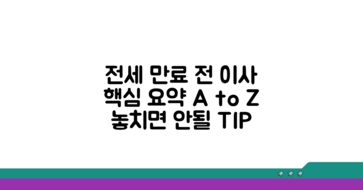 전세 계약 만료 전 이사 가이드: 핵심 요약