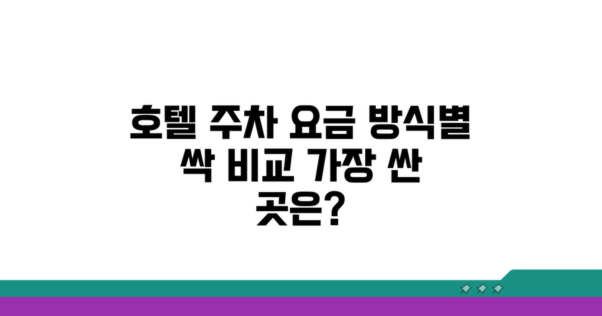 호텔 주차 방식별 요금 비교
