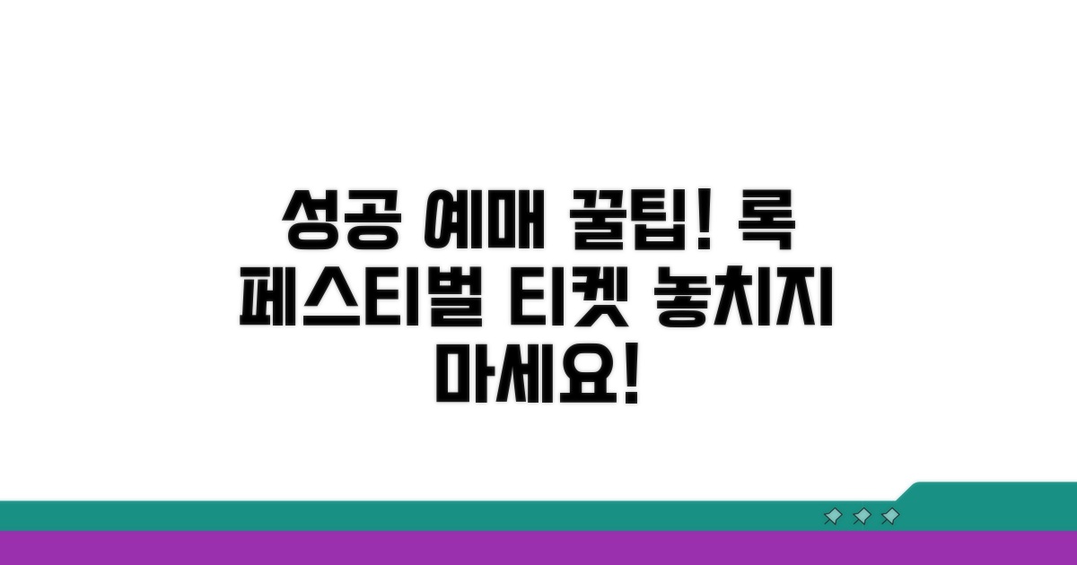 록 페스티벌 티켓, 성공적인 예매 전략