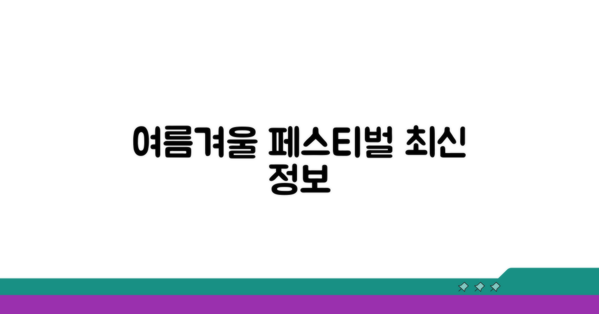 여름 & 겨울 페스티벌, 최신 정보 한눈에