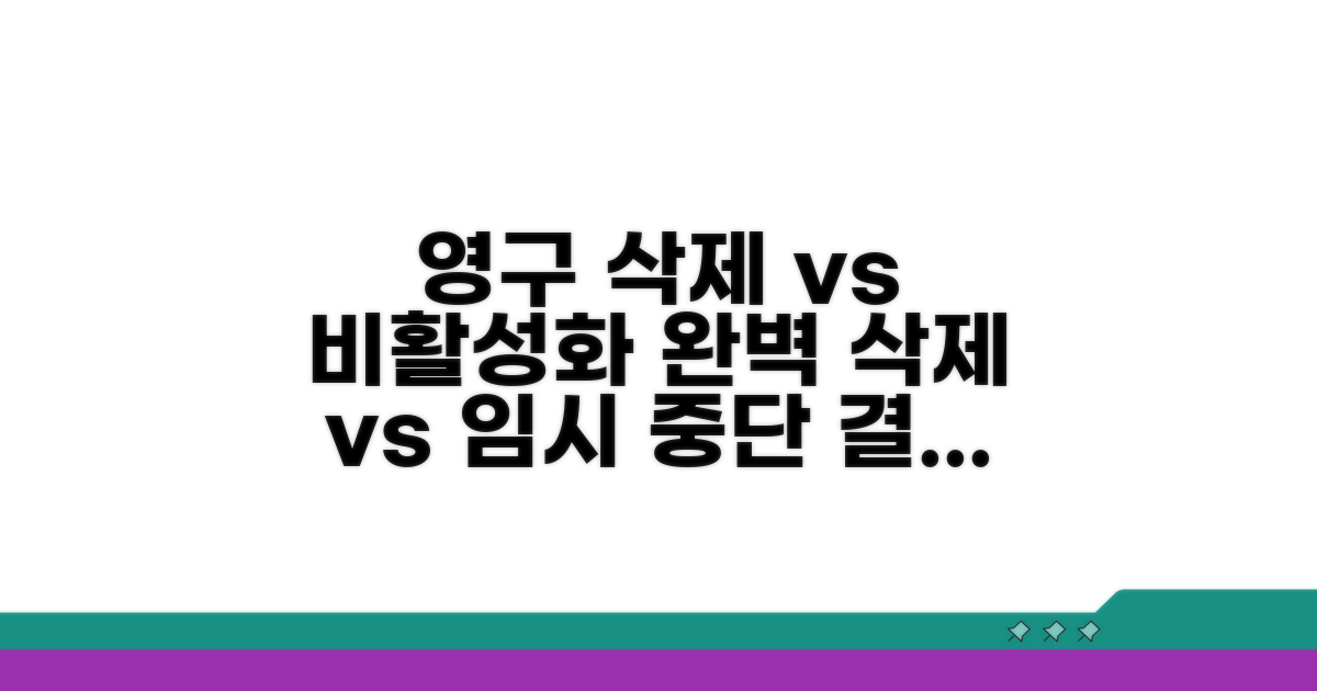 영구 삭제 vs 일시 비활성화