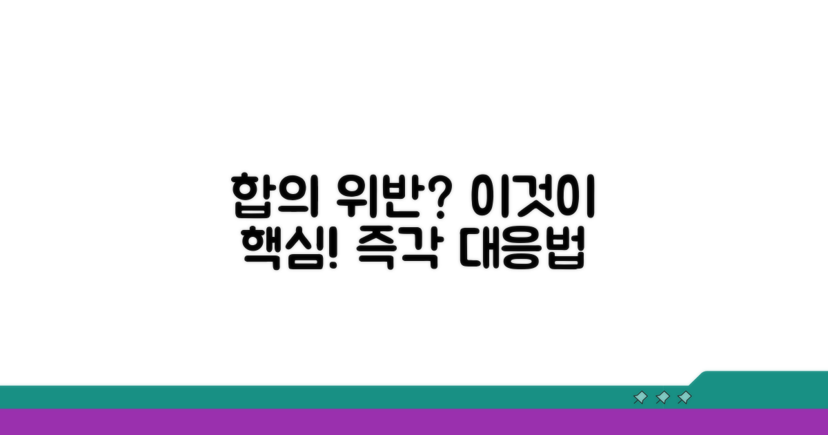 합의 위반 시 구체적인 조치