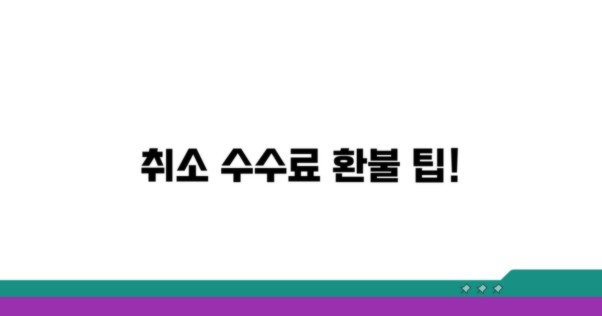 취소 수수료 환불 절차 안내