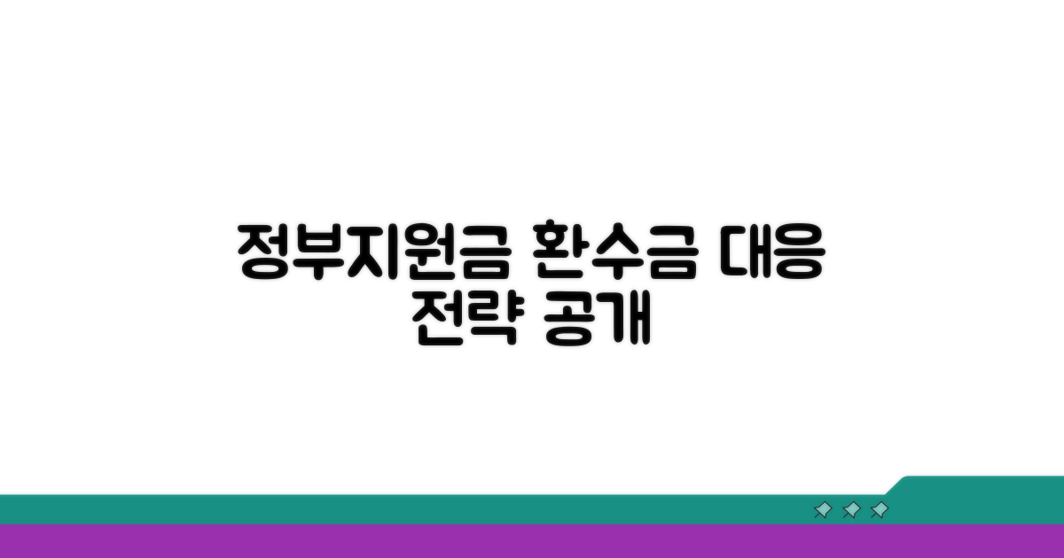정부 지원금 환수금 대응 전략
