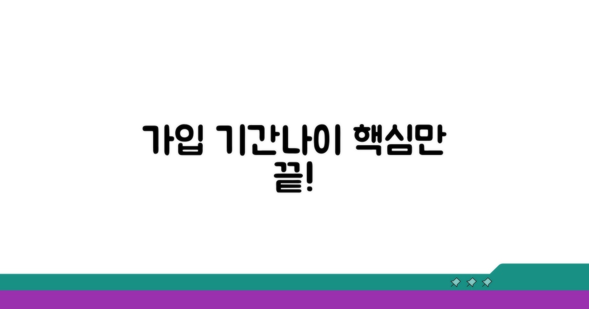 가입 기간과 나이, 이것만 알면 끝!