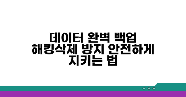 데이터 안전하게 백업하는 법