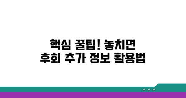 이용 꿀팁과 추가 정보 활용법