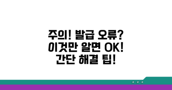 주의사항 및 발급 오류 해결 팁