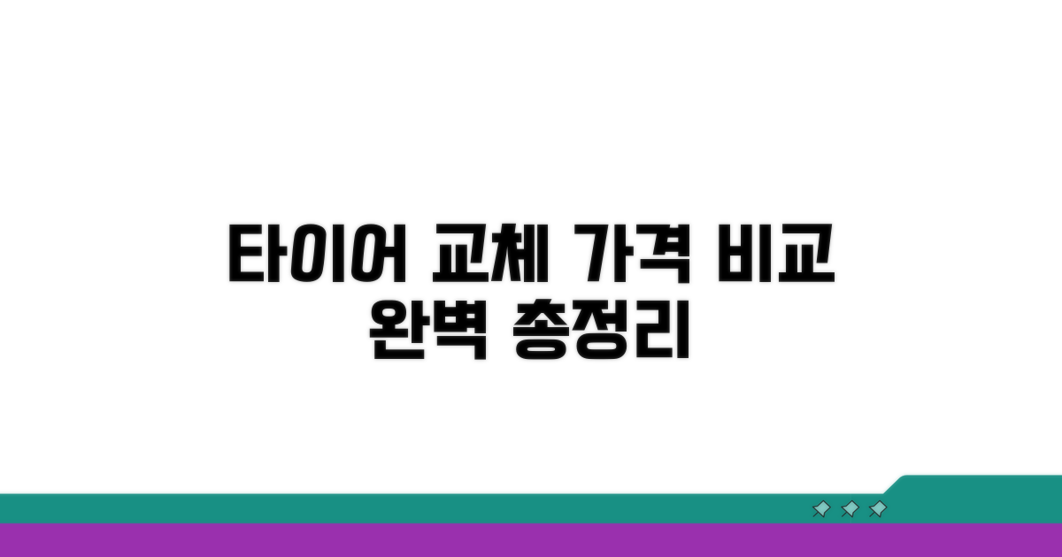 타이어 4개 교체, 가격 비교 총정리