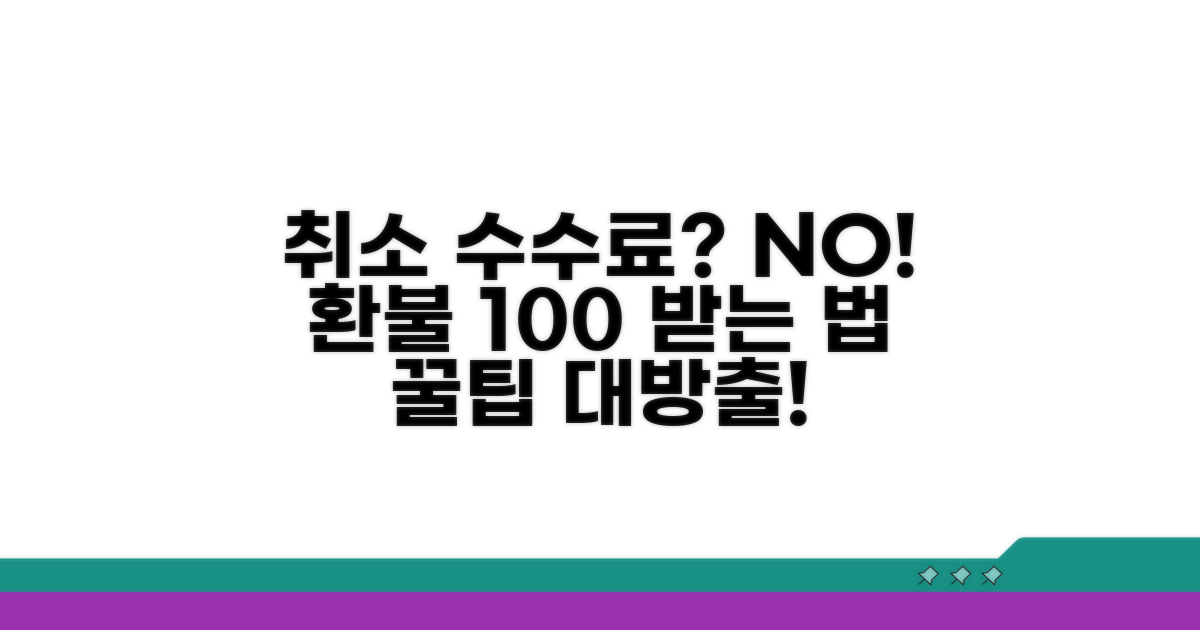 취소 수수료 없이 환불받는 방법