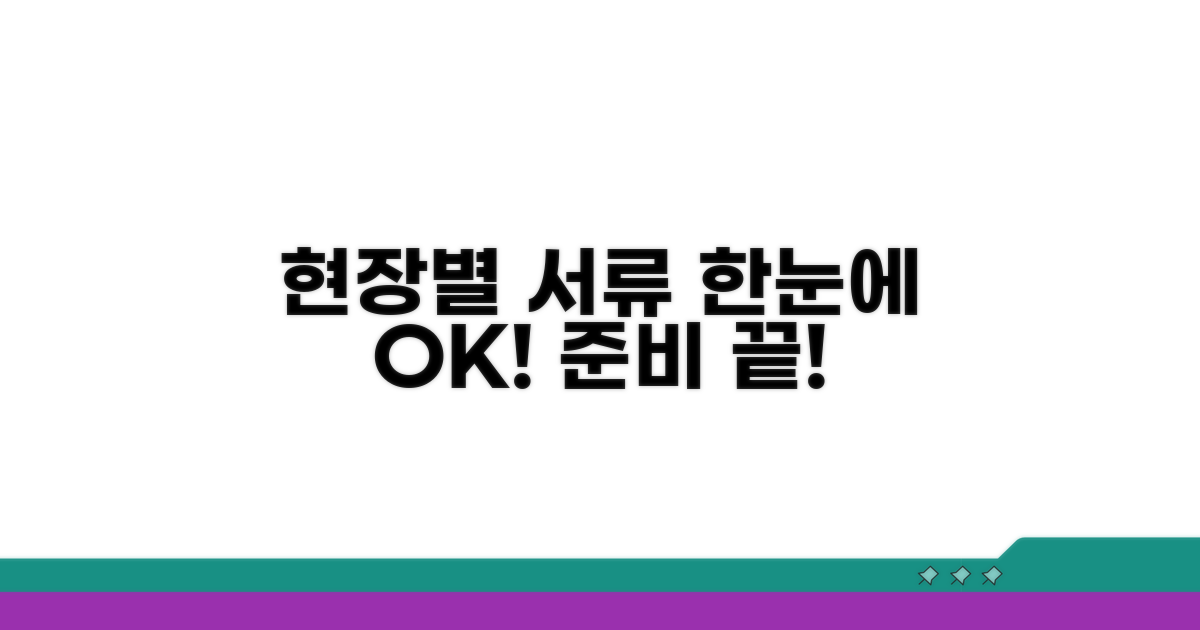 현장별 요구 서류 한눈에 보기