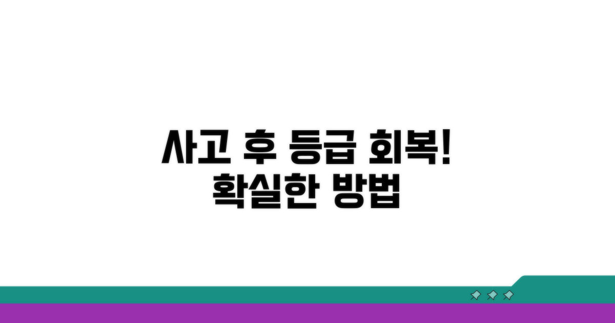 사고 후 등급 회복 방법은?