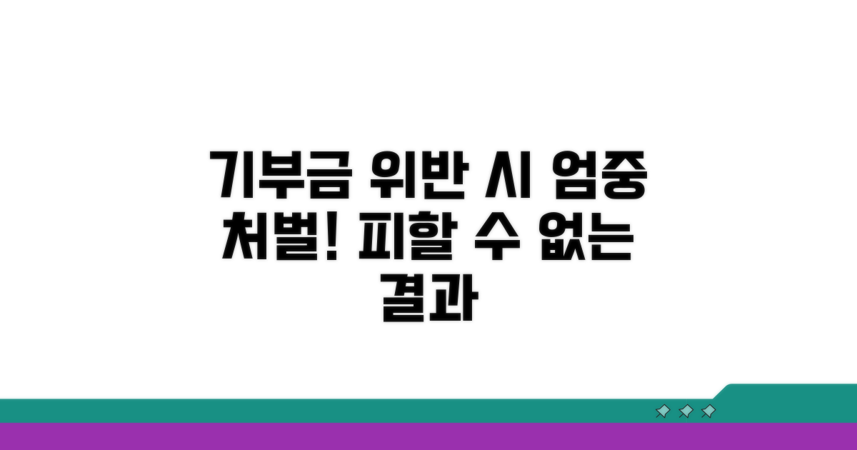 기부행위 위반 시 처벌 수위