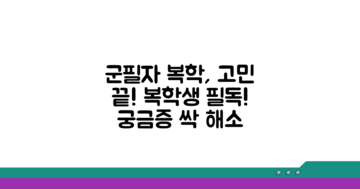 군필자 복학, 궁금증 해결