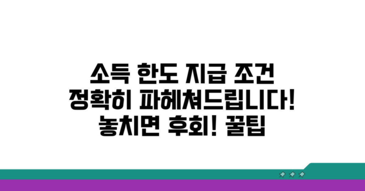 소득 한도액과 지급 요건 상세 분석