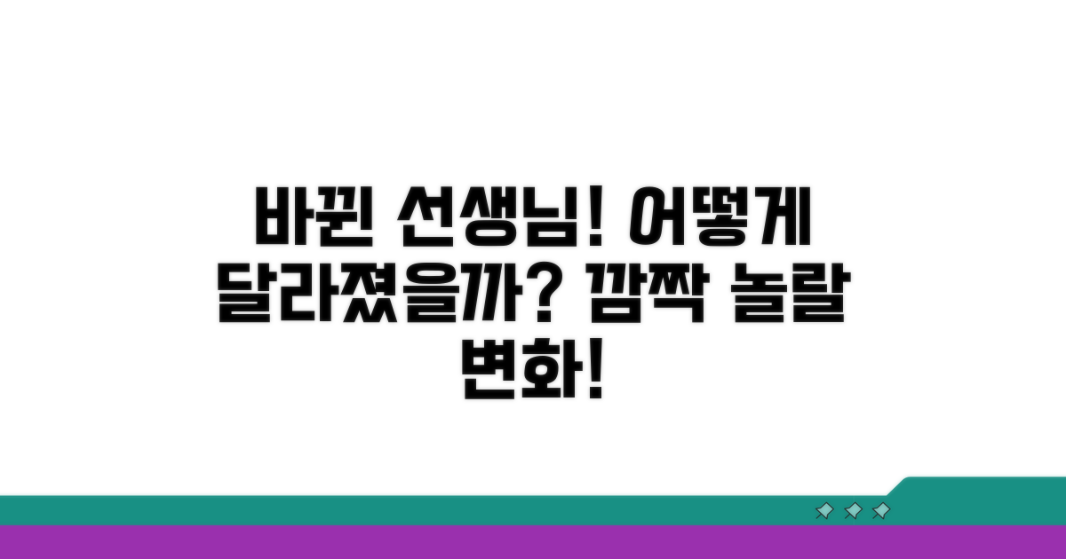 바뀐 선생님, 어떤 점이 달라졌나요?
