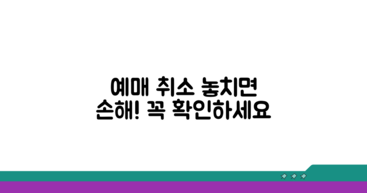 예매 취소 전 꼭 알아둘 점