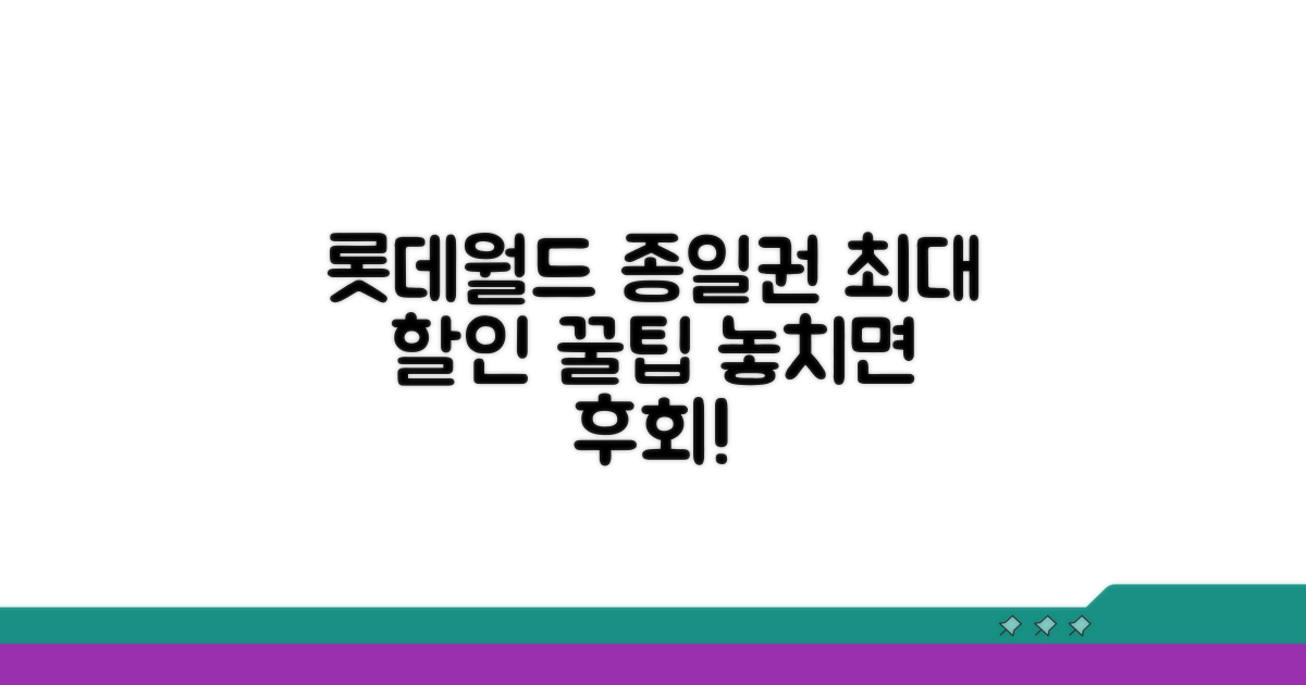 롯데월드 종일권 할인 완전정복