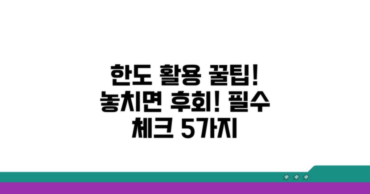한도 활용 시 꼭 알아야 할 점