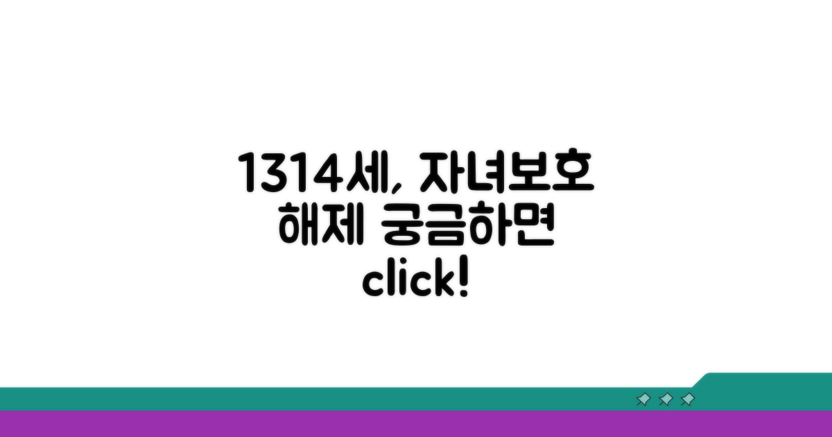 13세, 14세 자녀보호 해제 나이