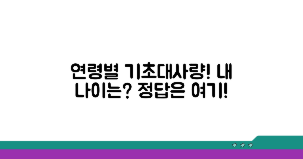 연령별 기초대사량표, 내 나이는 몇?