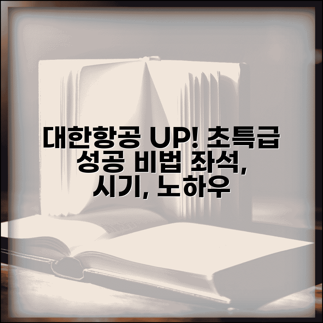 대한항공 업그레이드 성공 팁 | 확률 높이는 시기, 좌석 선택, 성공 노하우 총정리