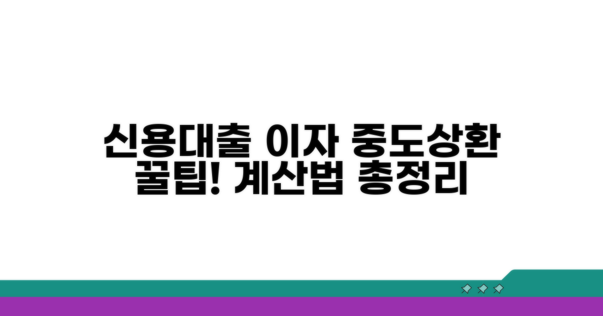 신용대출 중도상환 이자 계산법