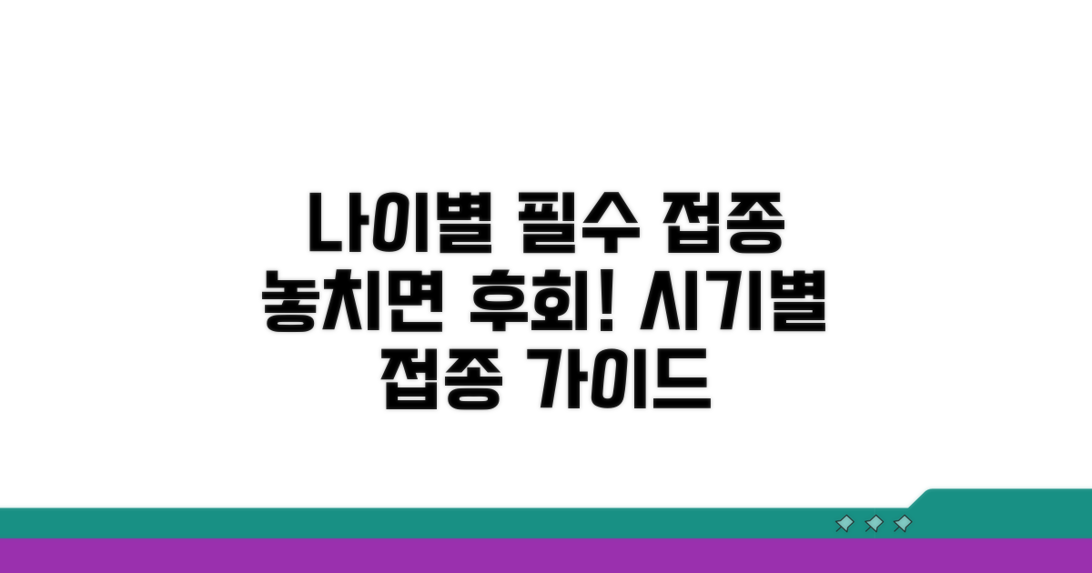 나이별 접종 대상과 권장사항