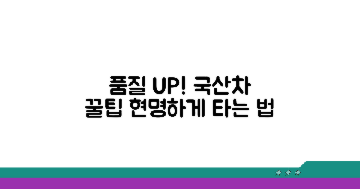 품질 UP! 국산차 현명하게 타는 법