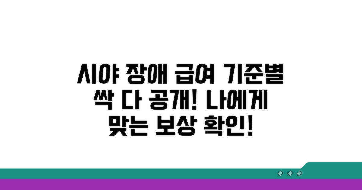 시야 장애 기준별 급여 상세 안내
