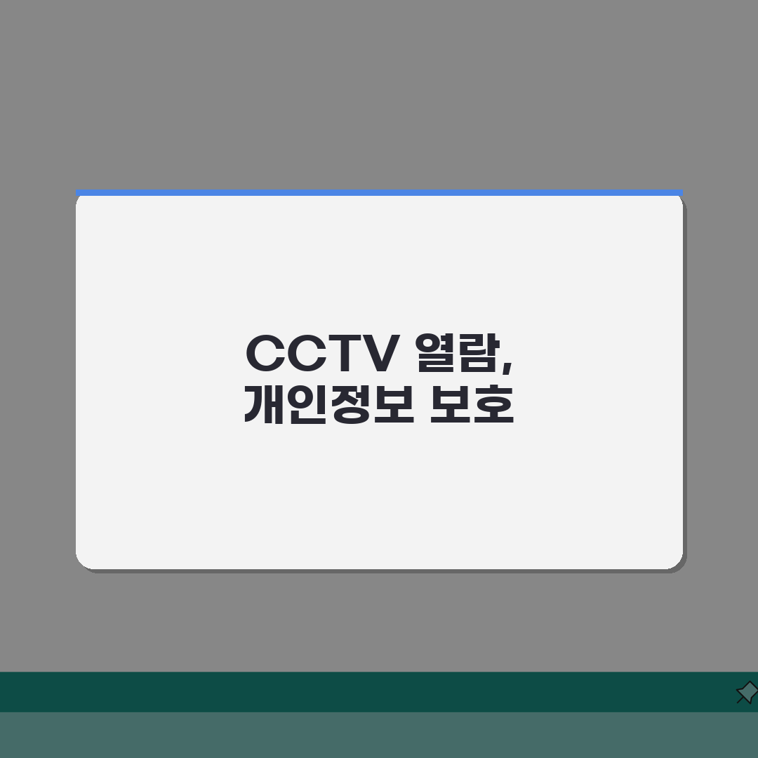 CCTV 열람 개인정보 보호법: 영상 열람 절차, 이것만 알면 끝!